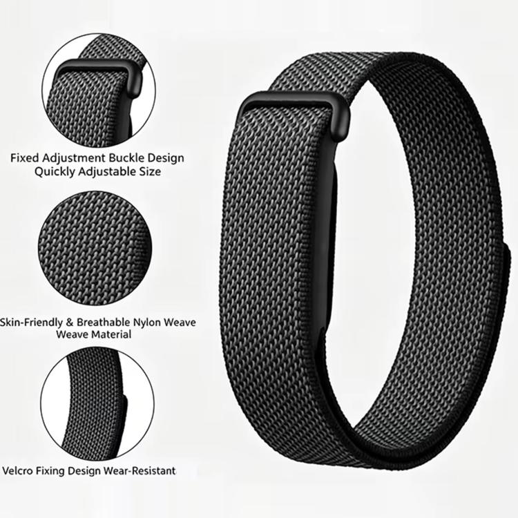 For Google Fitbit Air Nylon Loop Hook and Loop Fastener Watch Band(Pink) - Image 3