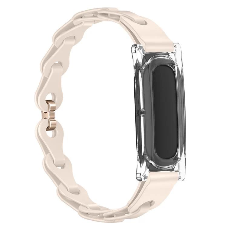 For Google Fitbit Air Transparent PC Case Hybrid Stylish Hollow Silicone Bracelet Watch Band(Starlight) - Image 2