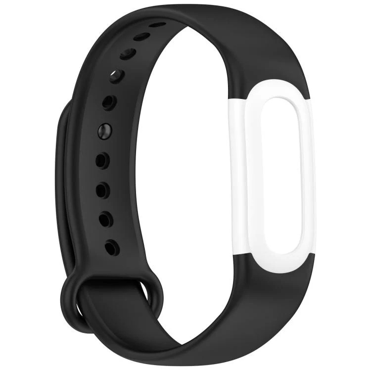 For Google Fitbit Air Watch Frame Integrated Reverse Buckle Silicone Watch Band(Black White) - Image 4