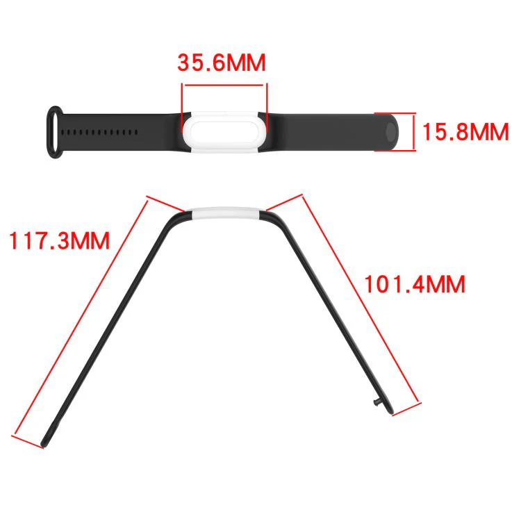 For Google Fitbit Air Watch Frame Integrated Reverse Buckle Silicone Watch Band(Black White) - Image 8