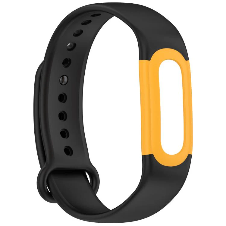 For Google Fitbit Air Watch Frame Integrated Reverse Buckle Silicone Watch Band(Black Yellow) - Image 4