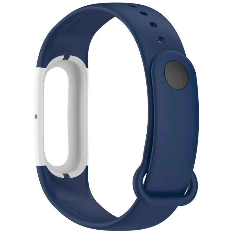 For Google Fitbit Air Watch Frame Integrated Reverse Buckle Silicone Watch Band(Midnight Blue White) - Image 3