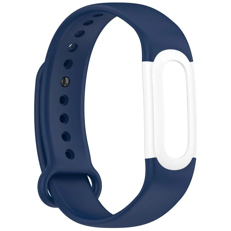 For Google Fitbit Air Watch Frame Integrated Reverse Buckle Silicone Watch Band(Midnight Blue White) - Image 4