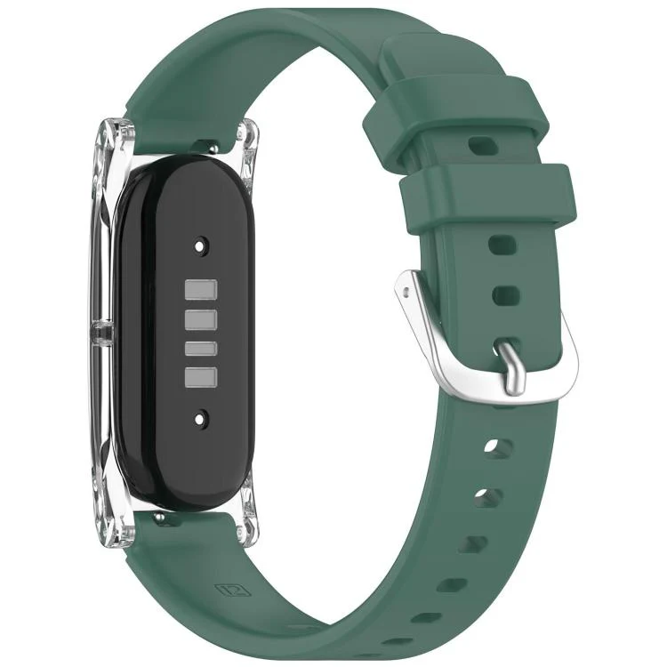 For Google Fitbit Air xDfind Spring Bar Style Clear Watch Case and Silicone Watch Band(Dark Green) - Image 2