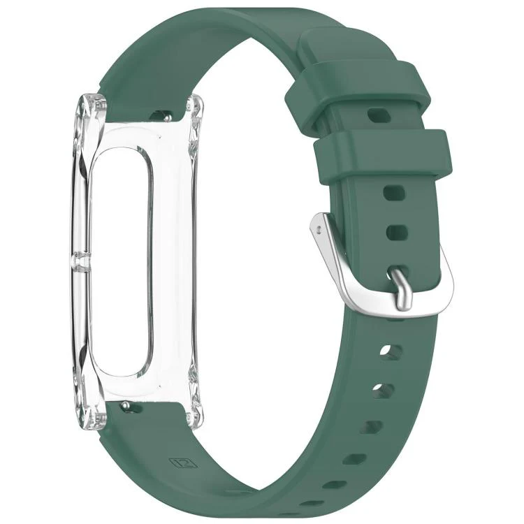 For Google Fitbit Air xDfind Spring Bar Style Clear Watch Case and Silicone Watch Band(Dark Green) - Image 4