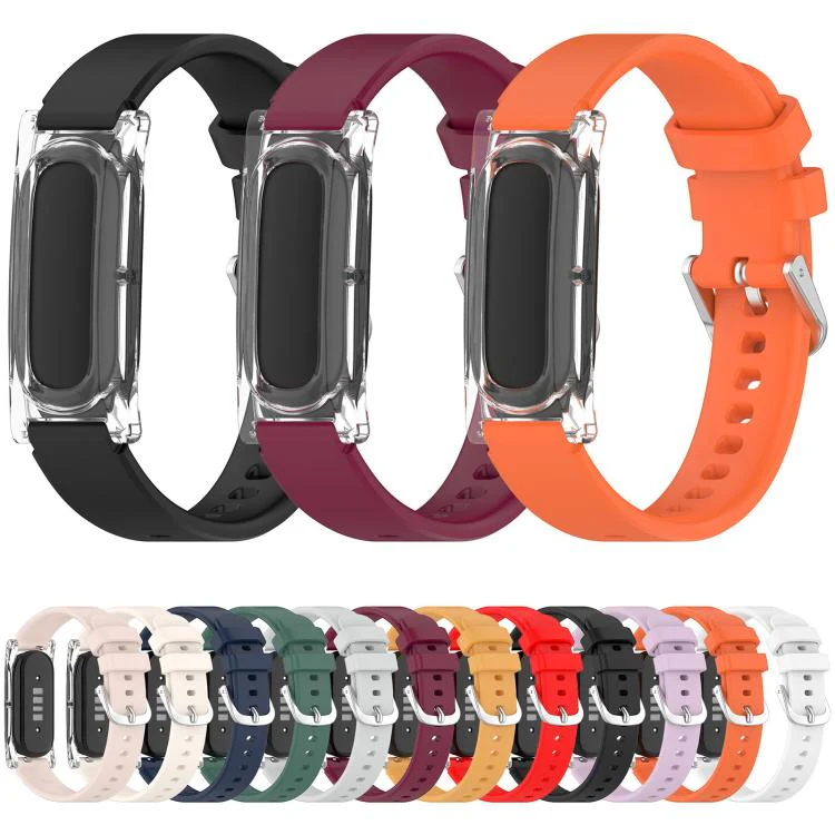 For Google Fitbit Air xDfind Spring Bar Style Clear Watch Case and Silicone Watch Band(Dark Green) - Image 5