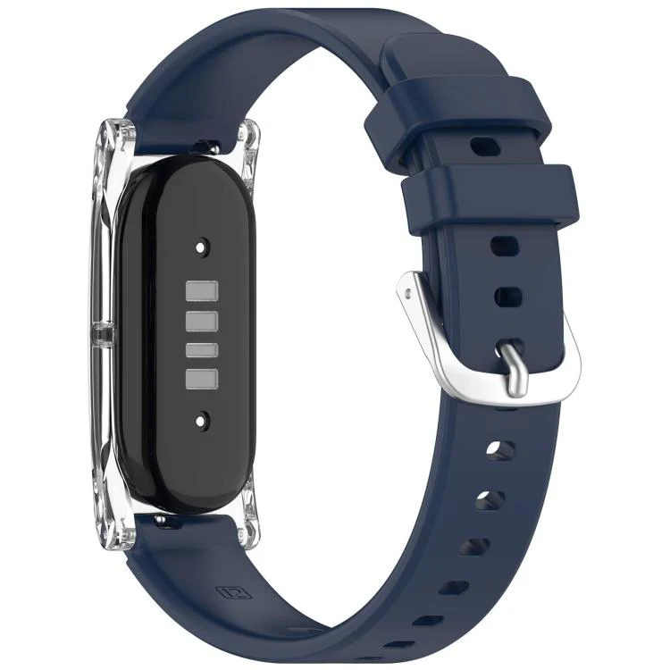 For Google Fitbit Air xDfind Spring Bar Style Clear Watch Case and Silicone Watch Band(Midnight Blue) - Image 2