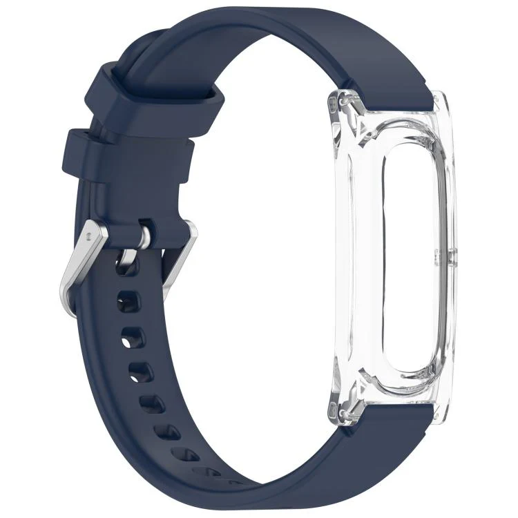 For Google Fitbit Air xDfind Spring Bar Style Clear Watch Case and Silicone Watch Band(Midnight Blue) - Image 3