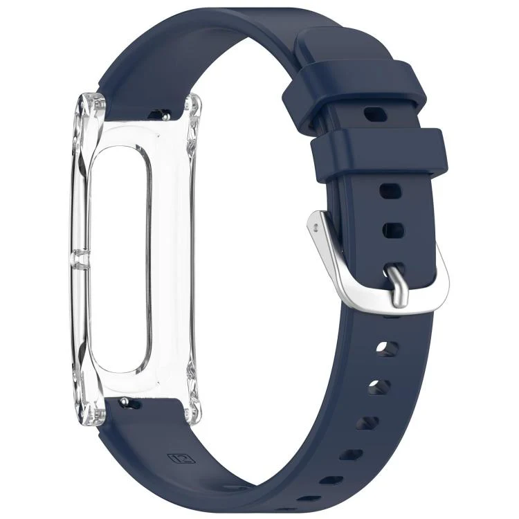 For Google Fitbit Air xDfind Spring Bar Style Clear Watch Case and Silicone Watch Band(Midnight Blue) - Image 4