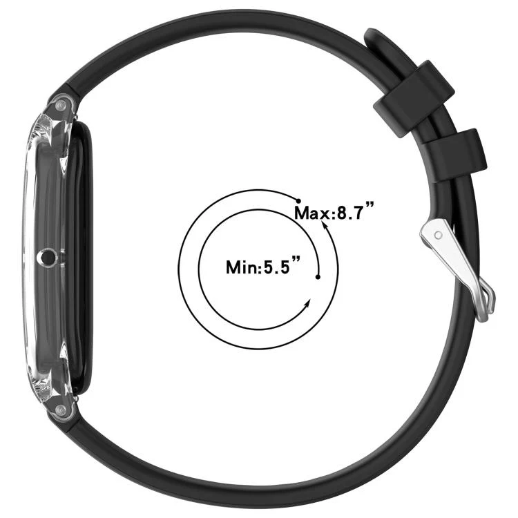 For Google Fitbit Air xDfind Spring Bar Style Clear Watch Case and Silicone Watch Band(Midnight Blue) - Image 8
