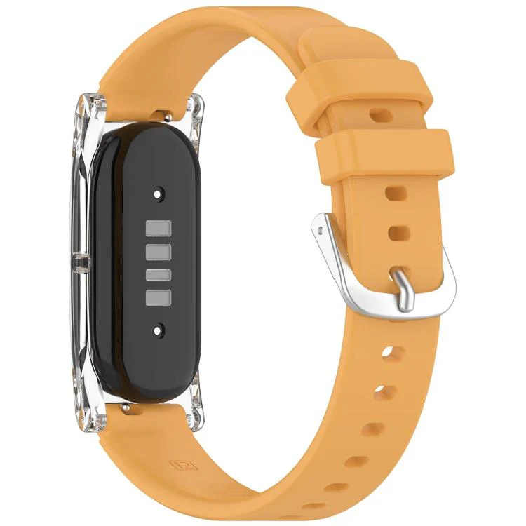 For Google Fitbit Air xDfind Spring Bar Style Clear Watch Case and Silicone Watch Band(Yellow) - Image 2