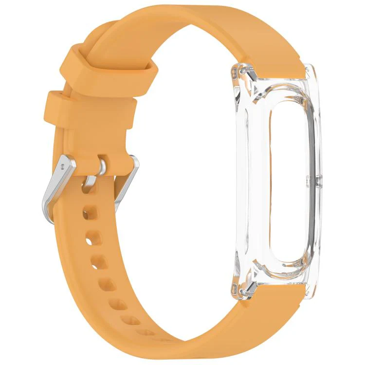 For Google Fitbit Air xDfind Spring Bar Style Clear Watch Case and Silicone Watch Band(Yellow) - Image 3