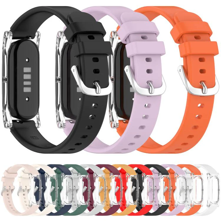 For Google Fitbit Air xDfind Spring Bar Style Clear Watch Case and Silicone Watch Band(Yellow) - Image 6