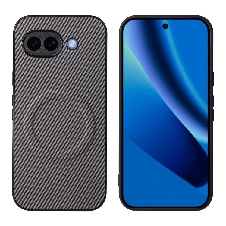 For Google Pixel 10a Precise Cutout Carbon Fiber Texture Vegan Leather Phone Case(Grey) - Image 2