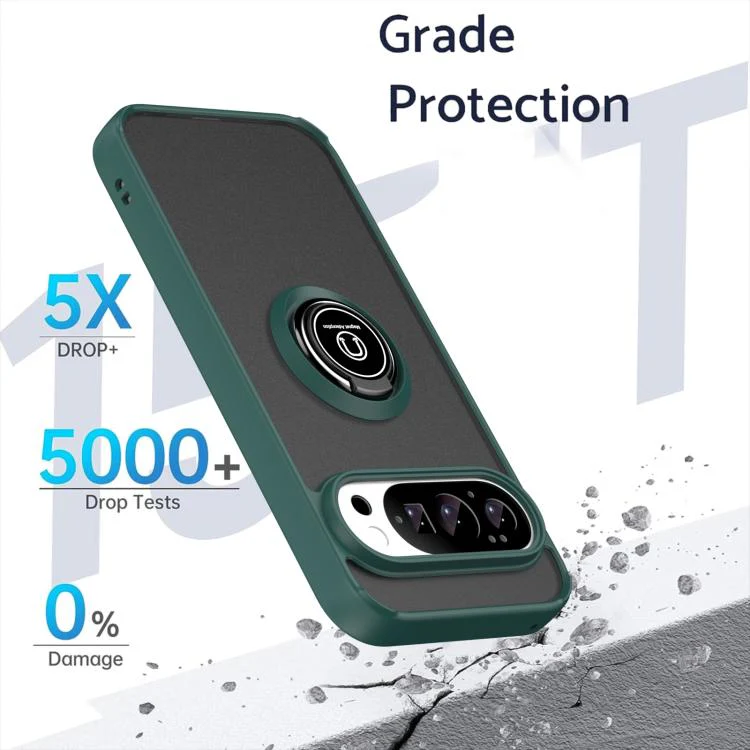For Google Pixel 11 / 11 Pro Q Shadow 1 Series TPU + PC Phone Case with Ring(Dark Green) - Image 2