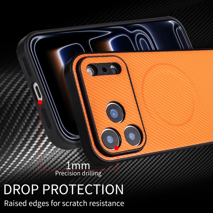 For Google Pixel 11 Precise Cutout Carbon Fiber Texture Vegan Leather Phone Case(Orange) - Image 6