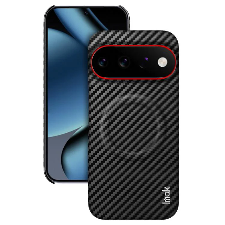 For Google Pixel 11 Pro XL imak Ruiyi Series Red Ring Carbon Fiber Texture Magnetic Phone Case(Black) - Image 2