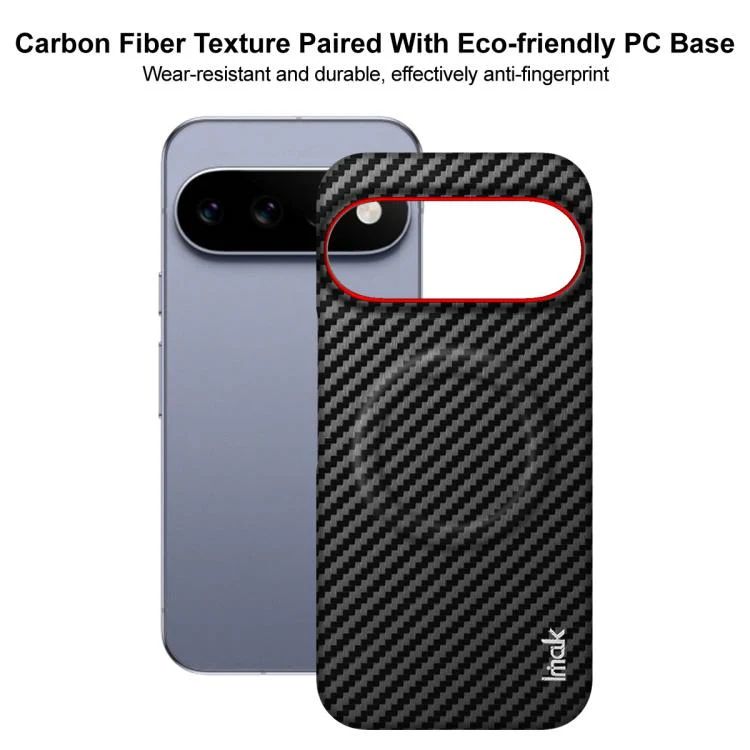 For Google Pixel 11 Pro XL imak Ruiyi Series Red Ring Carbon Fiber Texture Magnetic Phone Case(Black) - Image 5