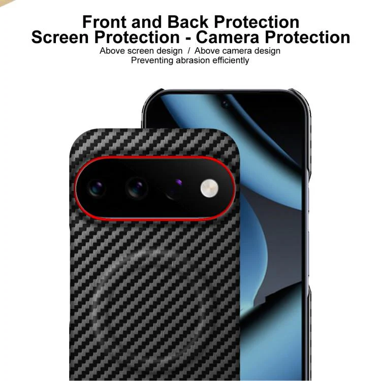 For Google Pixel 11 Pro XL imak Ruiyi Series Red Ring Carbon Fiber Texture Magnetic Phone Case(Black) - Image 7