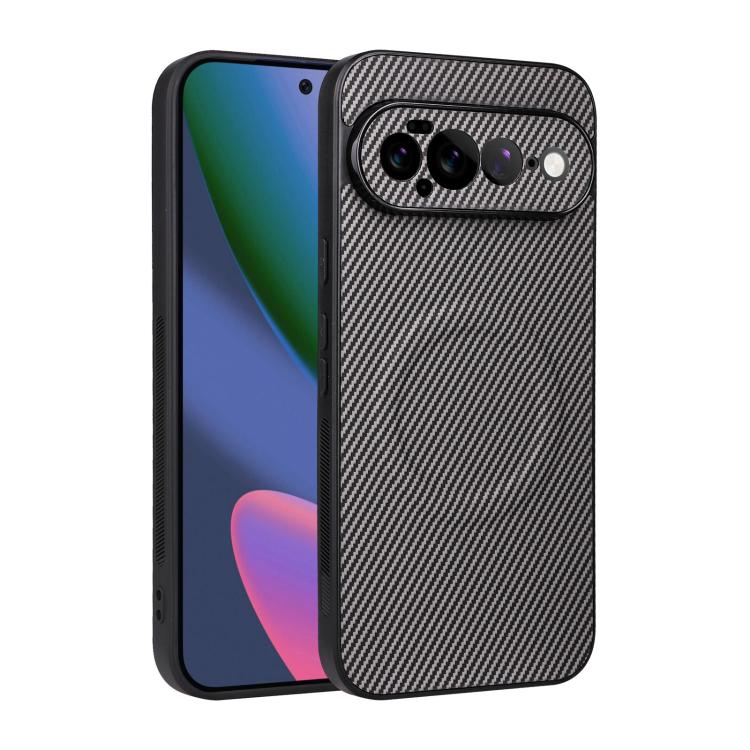 For Google Pixel 11 Pro XL Precise Cutout Carbon Fiber Texture Vegan Leather Phone Case(Grey)