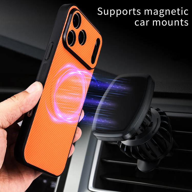 For Google Pixel 6a Precise Cutout Carbon Fiber Texture Vegan Leather Phone Case(Orange) - Image 5