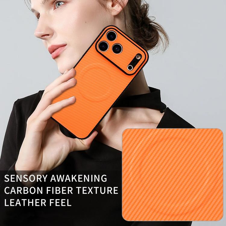 For Google Pixel 6a Precise Cutout Carbon Fiber Texture Vegan Leather Phone Case(Orange) - Image 7