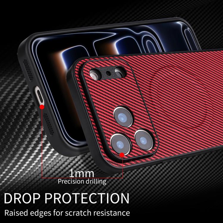 For Google Pixel 8a Precise Cutout Carbon Fiber Texture Vegan Leather Phone Case(Red) - Image 6