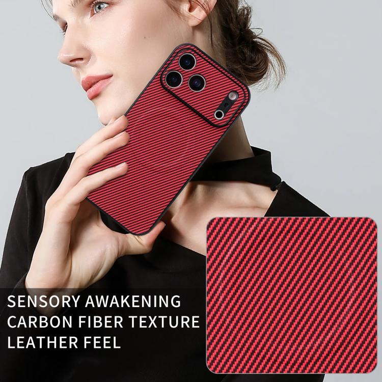 For Google Pixel 8a Precise Cutout Carbon Fiber Texture Vegan Leather Phone Case(Red) - Image 7