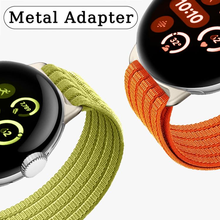For Google Pixel Watch 4 / 3 / 2 / 1 41mm Cloud-Feel Breathable Nylon Woven Metal Head Watch Band(Danxia Orange) - Image 3