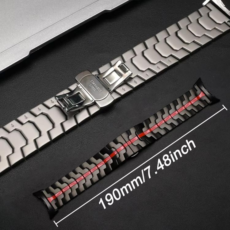 For Google Pixel Watch 4 / 3 / 2 / 1 41mm Iron Man Butterfly Buckle Stainless Steel Watch Band(Titanium Orange) - Image 4