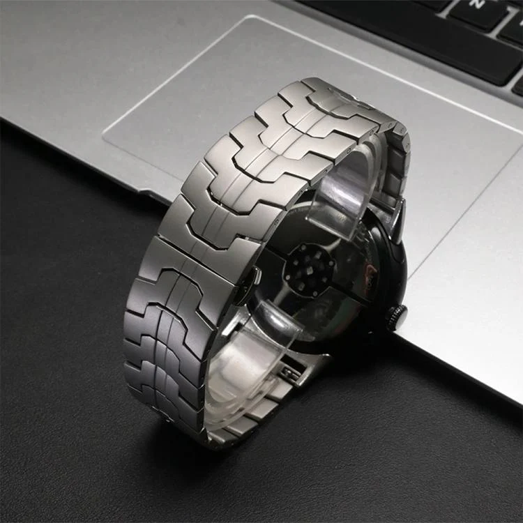 For Google Pixel Watch 4 / 3 / 2 / 1 41mm Iron Man Butterfly Buckle Stainless Steel Watch Band(Titanium Orange) - Image 7