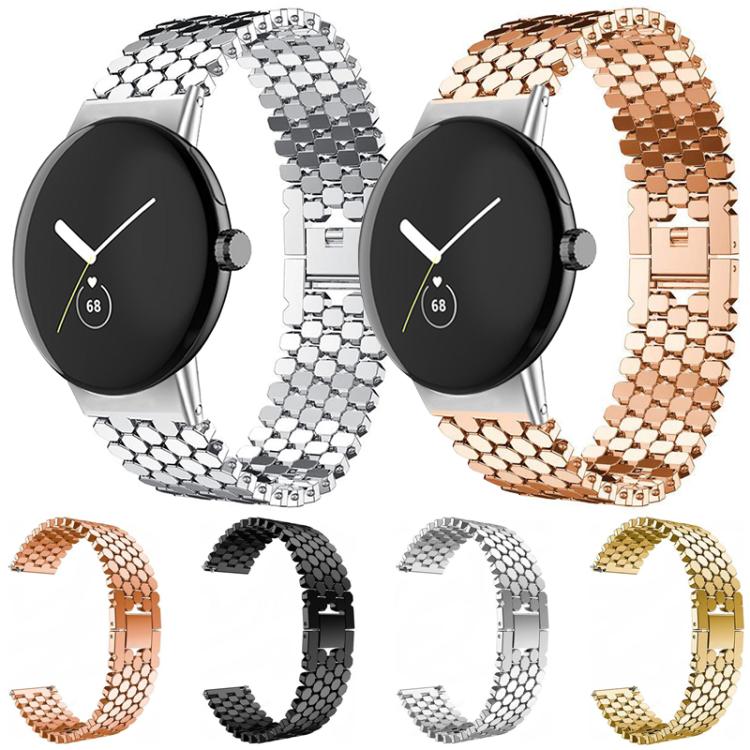 For Google Pixel Watch 4 / 3 / 2 / 1 41mm xDfind Fish Scale Texture Metal Watch Band(Silver) - Image 3