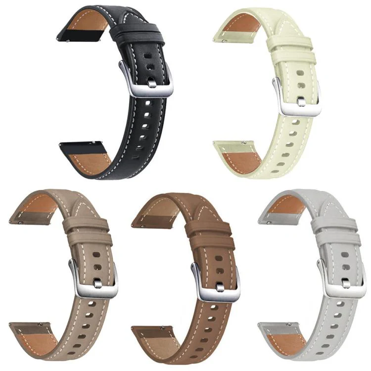 For Google Pixel Watch 4 / 3 / 2 / 1 41mm xDfind Flat Head Black Shark Fine Grain Leather Watch Band(Grey) - Image 4