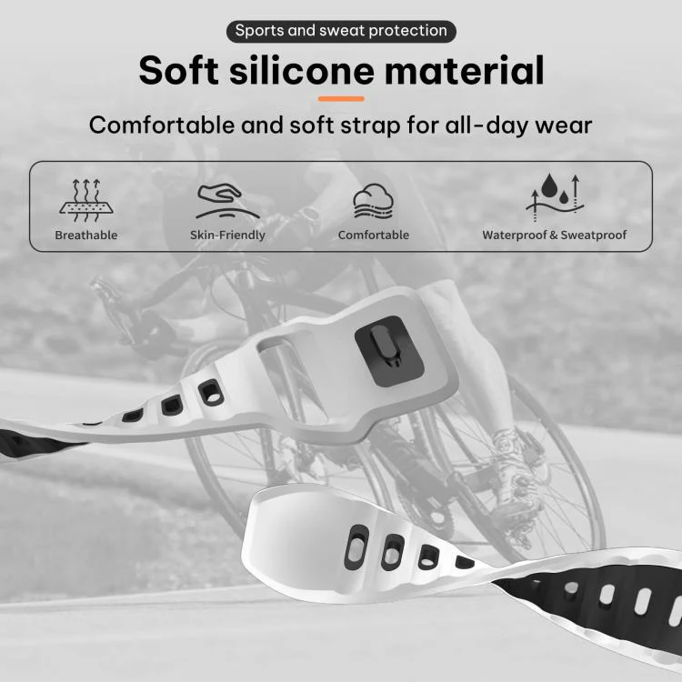 For Google Pixel Watch 4 / 3 / 2 / 1 41mm xDfind Flat-head Dual-color Silicone Watch Band(White+Black) - Image 5