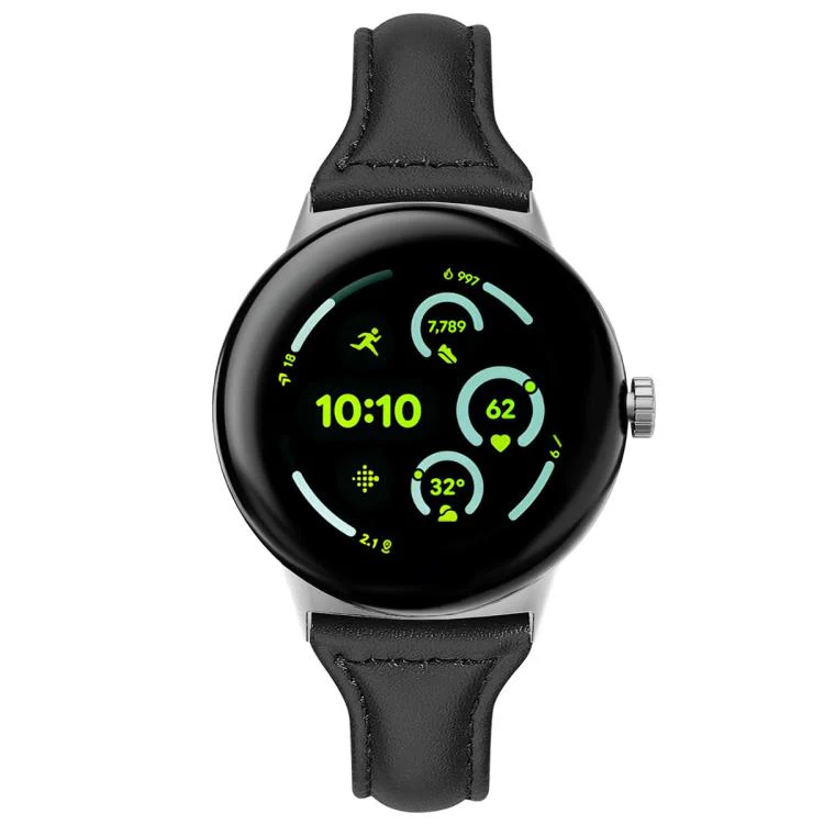 For Google Pixel Watch 4 / 3 / 2 / 1 41mm xDfind Slim Genuine Leather Watch Band(Black) - Image 3