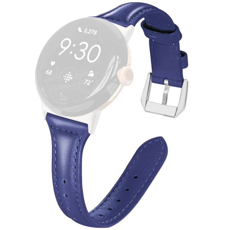 For Google Pixel Watch 4 / 3 / 2 / 1 41mm xDfind Slim Genuine Leather Watch Band(Dark Blue) - Image 2