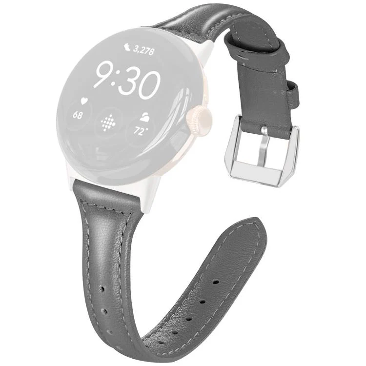 For Google Pixel Watch 4 / 3 / 2 / 1 41mm xDfind Slim Genuine Leather Watch Band(Grey) - Image 2