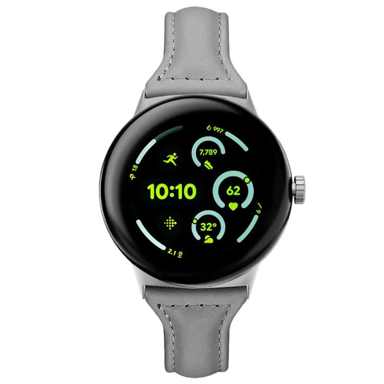For Google Pixel Watch 4 / 3 / 2 / 1 41mm xDfind Slim Genuine Leather Watch Band(Grey) - Image 3