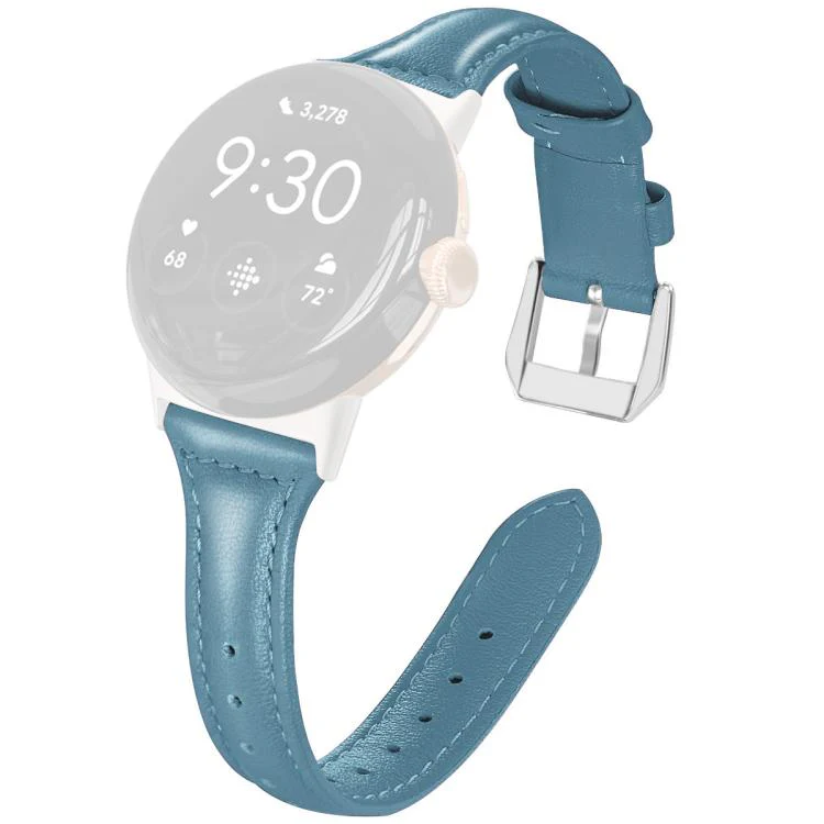 For Google Pixel Watch 4 / 3 / 2 / 1 41mm xDfind Slim Genuine Leather Watch Band(Light Blue) - Image 2
