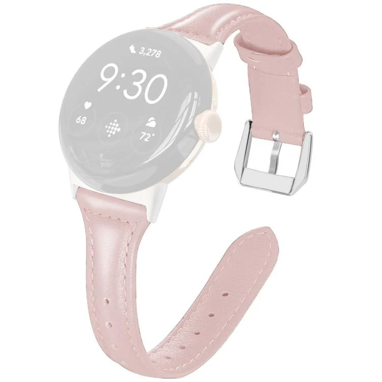 For Google Pixel Watch 4 / 3 / 2 / 1 41mm xDfind Slim Genuine Leather Watch Band(Pink) - Image 2
