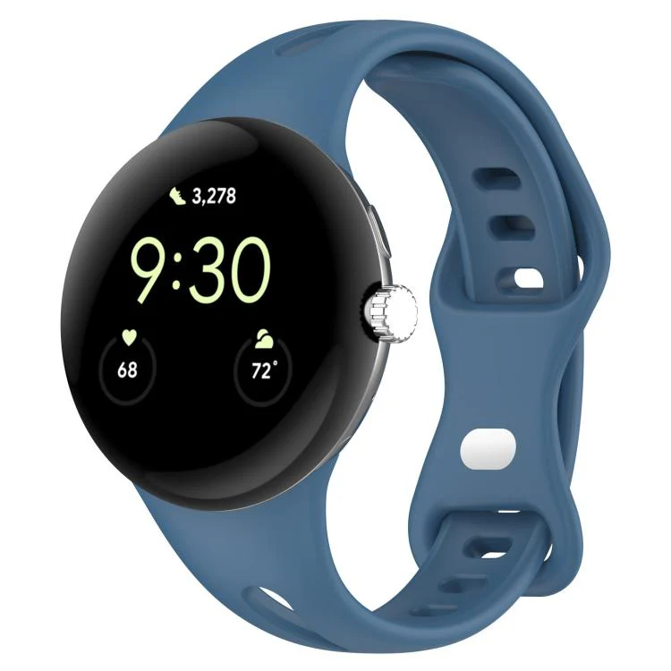 For Google Pixel Watch 4 / 3 / 2 / 1 41mm xDfind Small Waist Butterfly Buckle Silicone Watch Band(Blue)