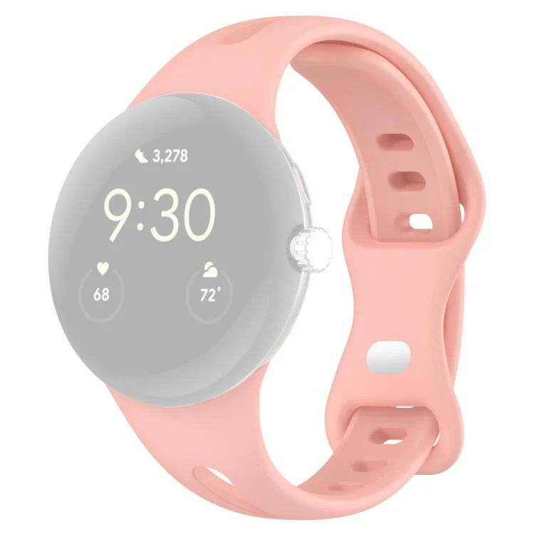 For Google Pixel Watch 4 / 3 / 2 / 1 41mm xDfind Small Waist Butterfly Buckle Silicone Watch Band(Light Pink) - Image 2