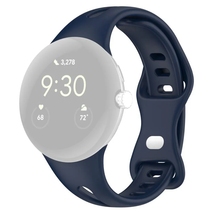 For Google Pixel Watch 4 / 3 / 2 / 1 41mm xDfind Small Waist Butterfly Buckle Silicone Watch Band(Midnight Blue) - Image 2