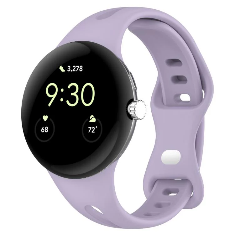 For Google Pixel Watch 4 / 3 / 2 / 1 41mm xDfind Small Waist Butterfly Buckle Silicone Watch Band(Purple)