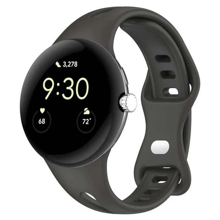 For Google Pixel Watch 4 / 3 / 2 / 1 41mm xDfind Small Waist Butterfly Buckle Silicone Watch Band(Space Grey)