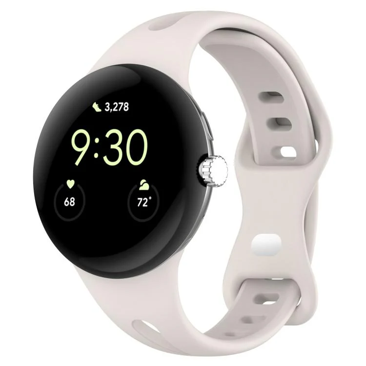 For Google Pixel Watch 4 / 3 / 2 / 1 41mm xDfind Small Waist Butterfly Buckle Silicone Watch Band(Starlight)