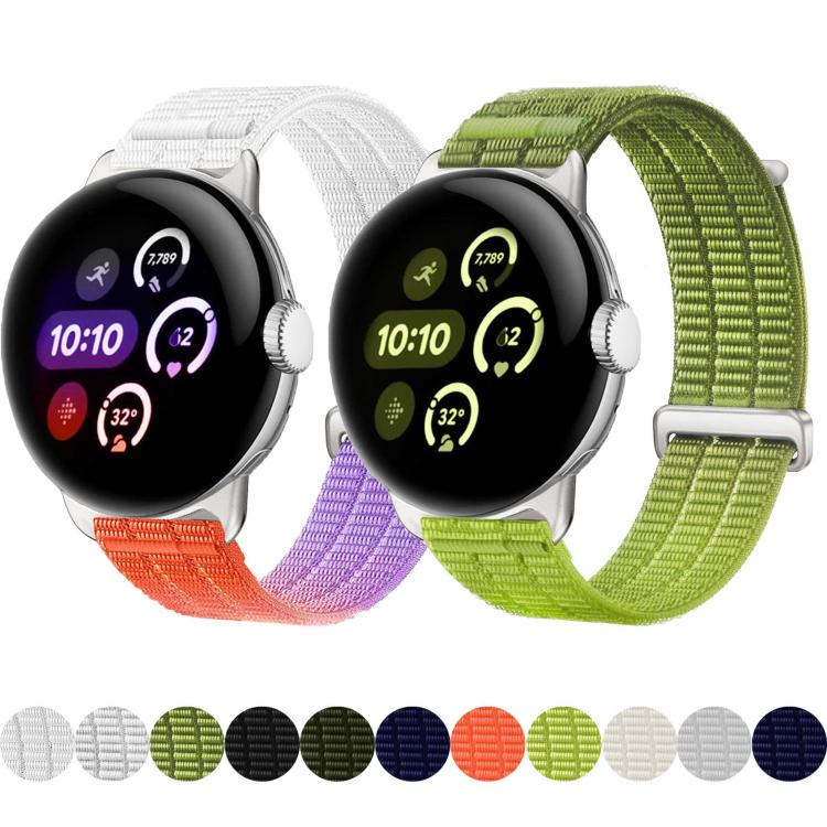 For Google Pixel Watch 4 / 3 45mm Double-Link Cloud-Feel Breathable Nylon Loop Metal Head Watch Band(Mist Gray) - Image 2