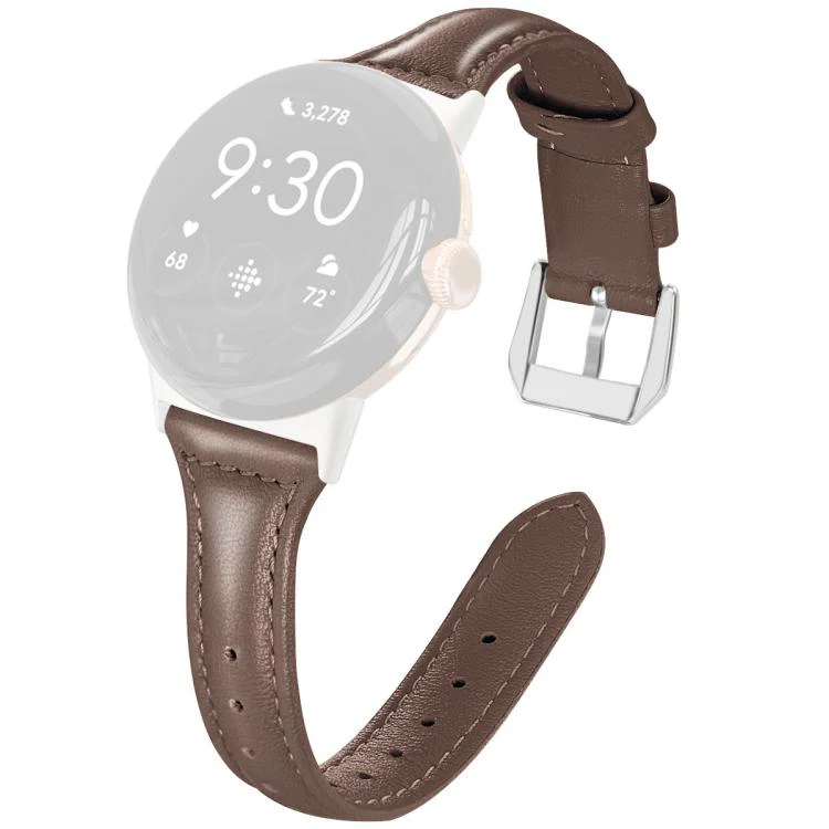 For Google Pixel Watch 4 / 3 45mm xDfind Slim Genuine Leather Watch Band(Cocoa) - Image 2