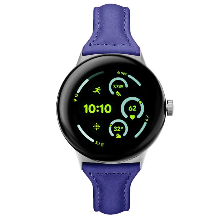 For Google Pixel Watch 4 / 3 45mm xDfind Slim Genuine Leather Watch Band(Dark Blue) - Image 3