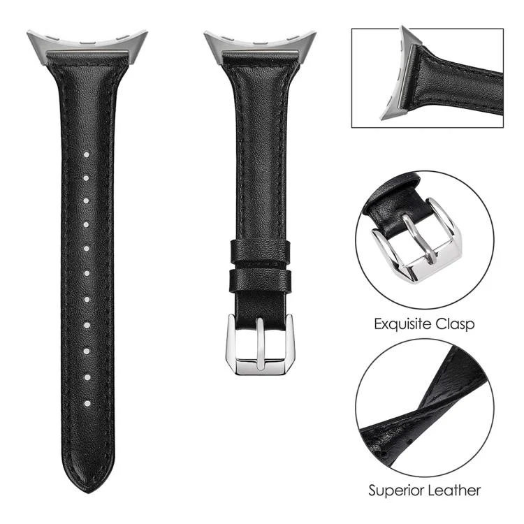For Google Pixel Watch 4 / 3 45mm xDfind Slim Genuine Leather Watch Band(Ivory White) - Image 6